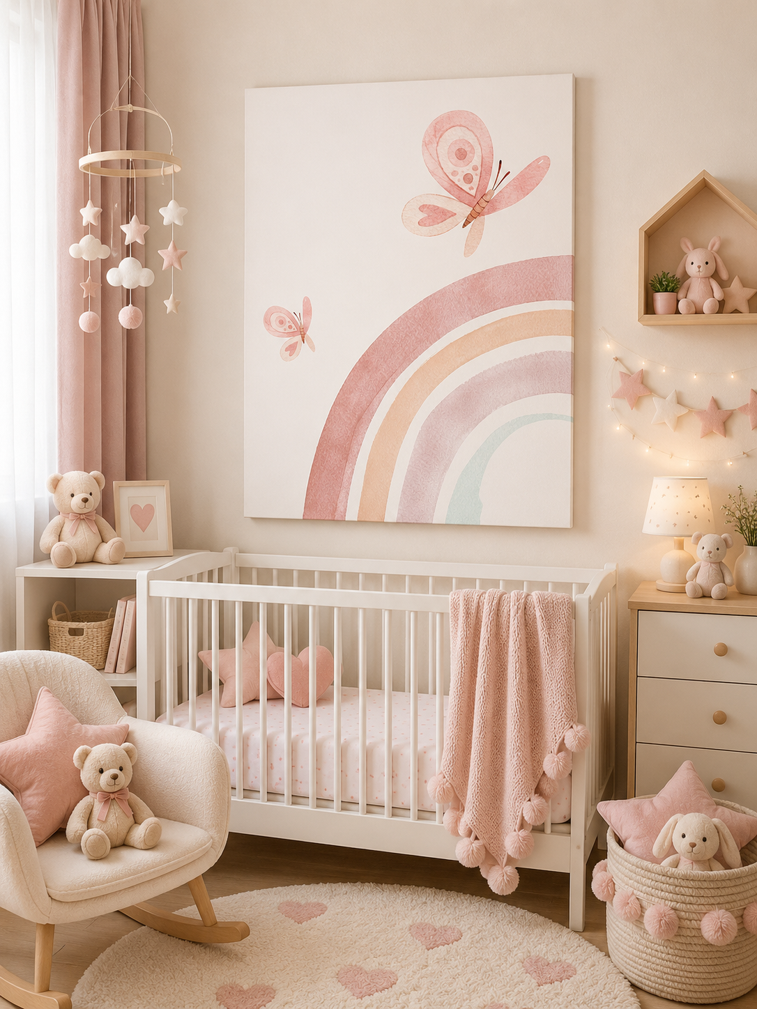 Tablou Canvas Fluturi și Curcubeu