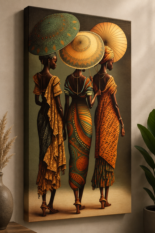Tablou Decorativ African cu Femei în Port Tradițional