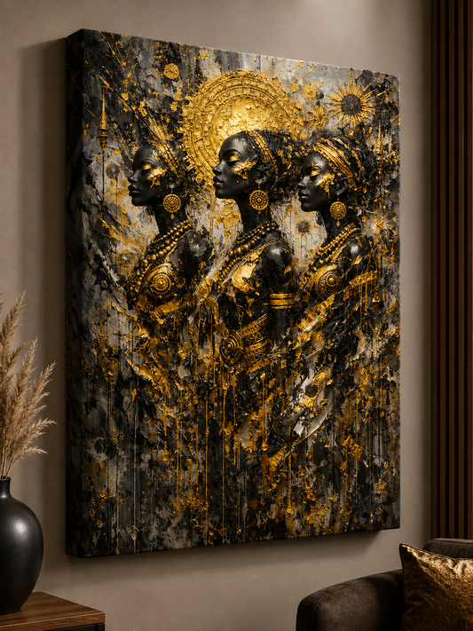 Tablou Modern Black&Gold-Surori de Aur