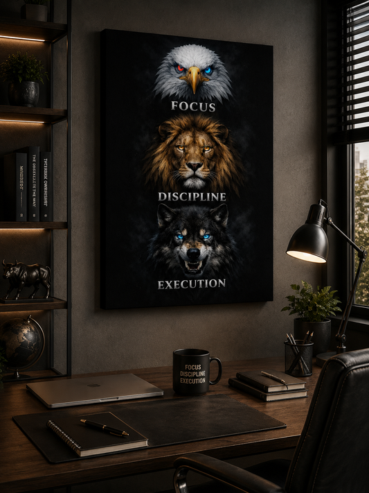 Tablou Canvas Motivațional Focus Discipline Execution