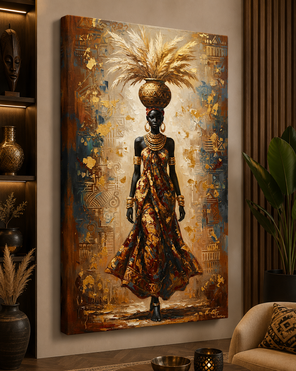 Tablou Canvas Premium Woman with Vase