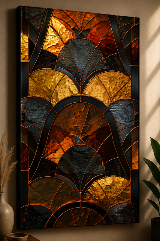 Tablou Canvas Geometrie Aurie Art Deco